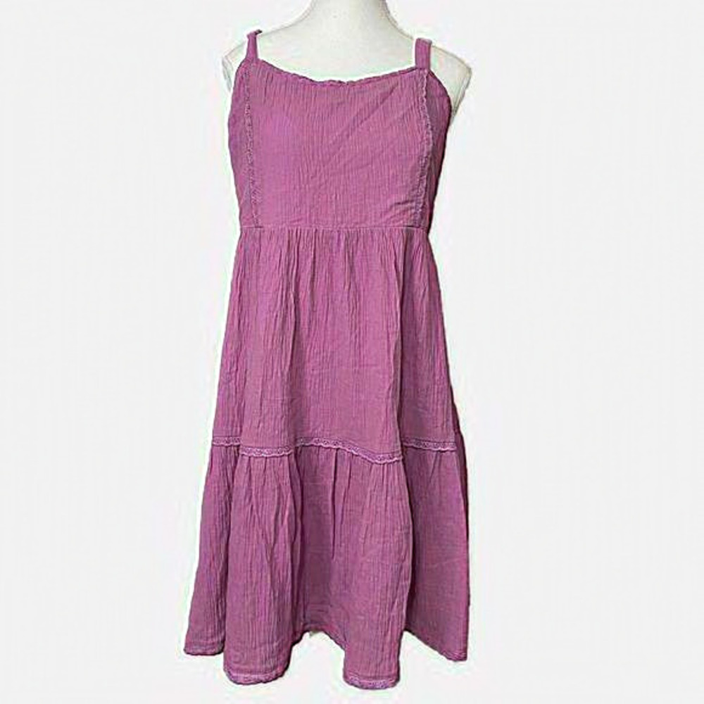 White Birch Spaghetti Strap Tiered Curvy California‎ Dream Dress Dark Orchid NWT